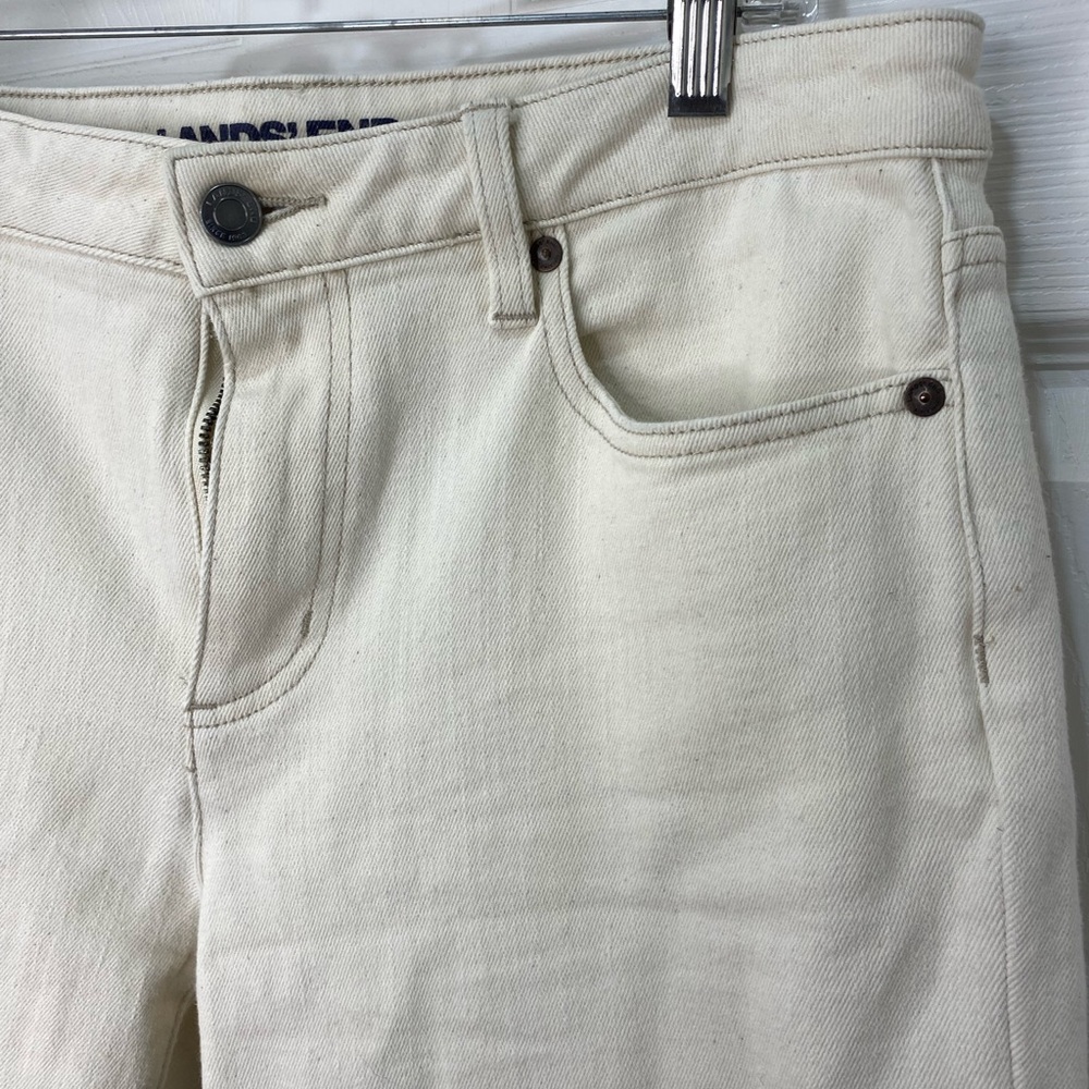 Lands' End Off-White Mid Rise Straight Denim Jeans Size 10 - Picture 2 of 12